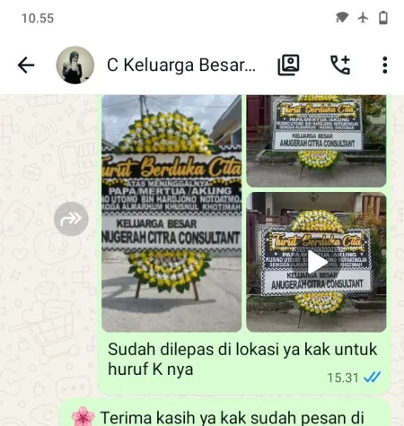 Pengiriman Papan Bunga Duka Duri Kepa